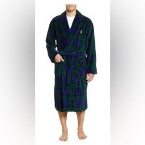 Polo Ralph Lauren microfiber soft Plaid Housecoat Robe Sz L/XL